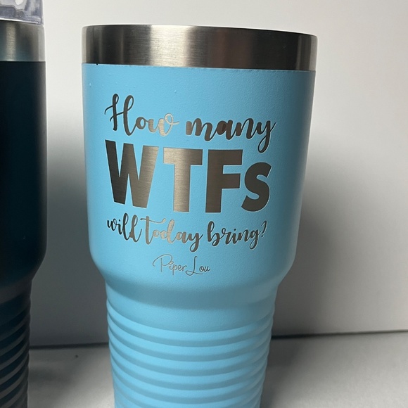 Lot of 2 Piper Lou Stainless Steel 30oz Tumblers Coffee Pet Dog WTF Will Today - Picture 4 of 6